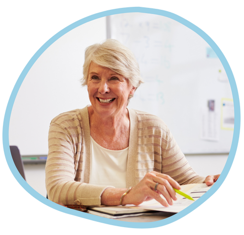 Teacher at desk
