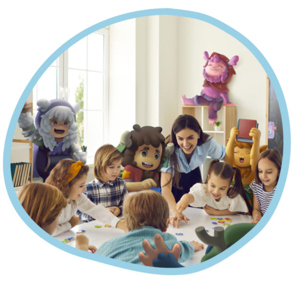 Teacher guiding students during a classroom session